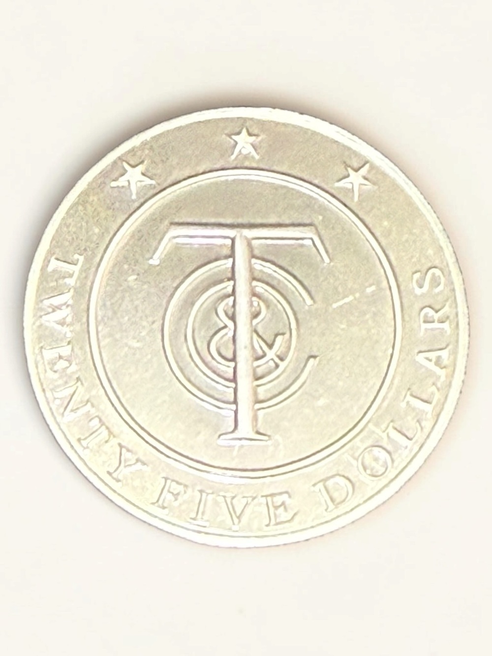 Tiffany & Co. Tiffany Money $25 Token Sterling Silver 31.2 g